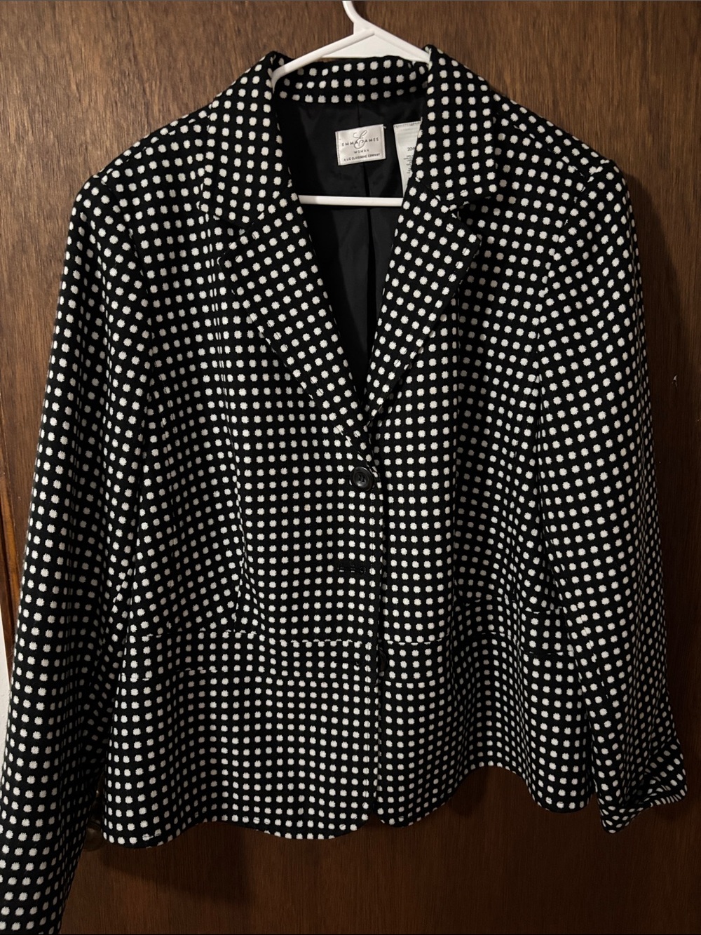Emma James Black & White Polka Dot Blazer